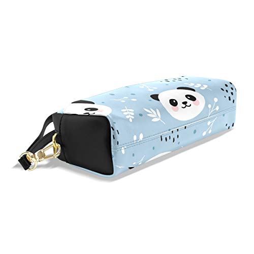 ALAZA Cute Pencil Case Panda Leaf Polka Dot Pen Cases Organizer PU Leather Comestic Makeup Bag Make up Pouch, Back to School Gifts