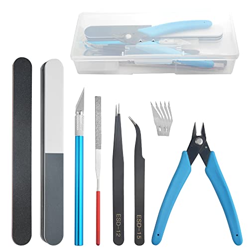 BXQINLENX Professional 8 PCS Gundam Model Tools Kit Modeler Basic Tools Craft Set Hobby Building Tools Kit for Gundam Car Model Building Repairing and Fixing(A)