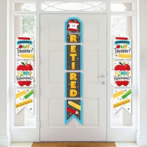big dot of happiness teacher retirement – hanging vertical paper door banners – happy retirement party wall decoration kit – indoor door decor