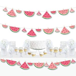 big dot of happiness sweet watermelon – fruit party diy decorations – clothespin garland banner – 44 pieces