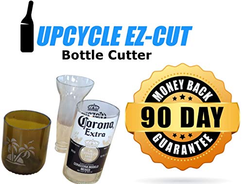 Glass Bottle Cutter Kit: Beer & Wine Bottle Cutter Tool to Make Glasses + Edge Sanding Paper & Spring-Force Technology Kit