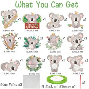 Kaola Birthday Party Decorations Koala Happy Birthday Door Signs Koala Theme Cutouts Banners for Jungle Safari Birthday Party Wild One Party Baby Shower Supplies