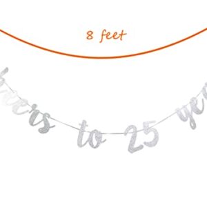 StarsGarden Cheers to 25 Years Banner – It's My Funny Fabulous 25 Banner -25th Birthday Banner Decorations - Finally 25 Milestone Happy Birthday Decorations(Silver 25) (SG-22NP458)