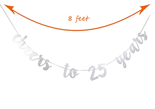 StarsGarden Cheers to 25 Years Banner – It's My Funny Fabulous 25 Banner -25th Birthday Banner Decorations - Finally 25 Milestone Happy Birthday Decorations(Silver 25) (SG-22NP458)