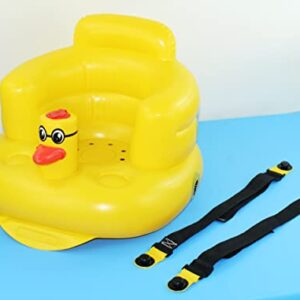 Baby Inflatable Seat for Babies 3-36 Months, Built in Air Pump Infant Back Support Sofa, Infant Support Seat Toddler Chair for Sitting Up, Baby Shower Chair Floor Seater Gifts (Yellow Duck)