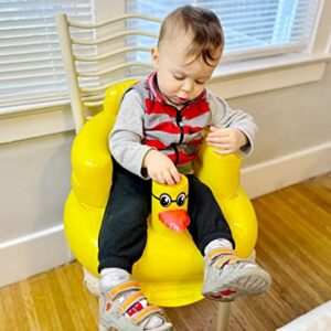Baby Inflatable Seat for Babies 3-36 Months, Built in Air Pump Infant Back Support Sofa, Infant Support Seat Toddler Chair for Sitting Up, Baby Shower Chair Floor Seater Gifts (Yellow Duck)