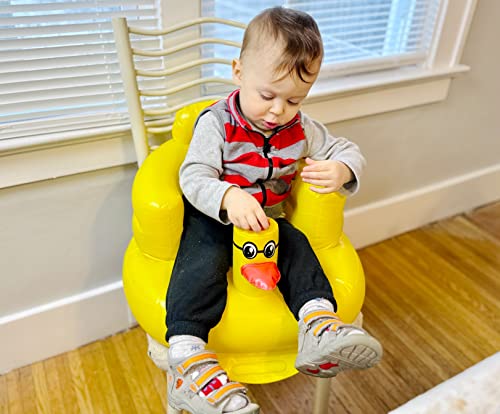 Baby Inflatable Seat for Babies 3-36 Months, Built in Air Pump Infant Back Support Sofa, Infant Support Seat Toddler Chair for Sitting Up, Baby Shower Chair Floor Seater Gifts (Yellow Duck)