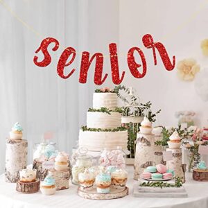 MonMon & Craft Senior Banner / High College School Graduate Party Decor / Graduation Activities / Congrats Grad Party Decorations Red Glitter