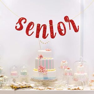 MonMon & Craft Senior Banner / High College School Graduate Party Decor / Graduation Activities / Congrats Grad Party Decorations Red Glitter