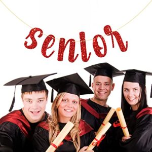 MonMon & Craft Senior Banner / High College School Graduate Party Decor / Graduation Activities / Congrats Grad Party Decorations Red Glitter