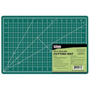 us art supply 12″ x 18″ green/black professional self healing 5-ply double sided durable non-slip cutting mat great for scrapbooking, quilting, sewing and all arts & crafts projects