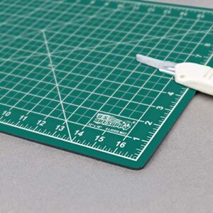 US Art Supply 12" x 18" Green/Black Professional Self Healing 5-Ply Double Sided Durable Non-Slip Cutting Mat Great for Scrapbooking, Quilting, Sewing and all Arts & Crafts Projects