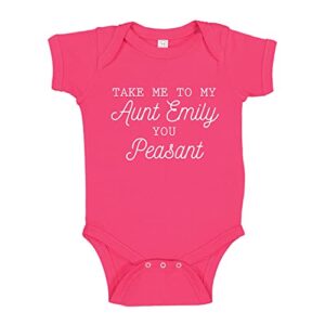 take me to my aunt you peasant custom baby bodysuit one piece 6 mo cyber pink