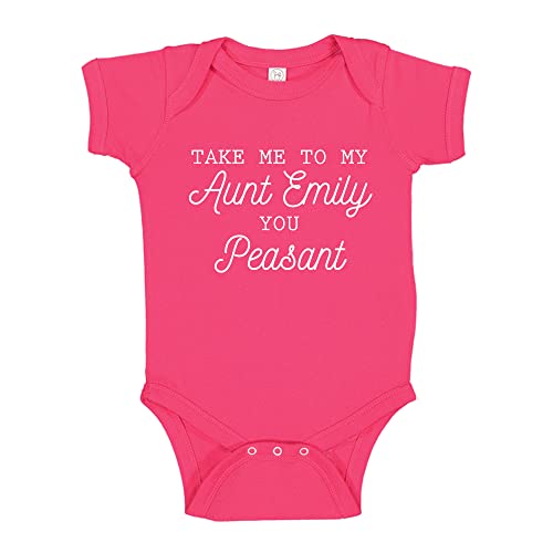 Take Me to My Aunt You Peasant Custom Baby Bodysuit One Piece 6 mo Cyber Pink