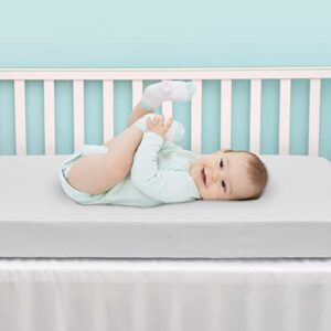 David's Kids 3 Pack Mini Crib Sheets, Ultra Soft Silky Comfy Pack N Play Sheets for Boys Girls Neutral，Universal Fit for Pack N Play, Playard and Mini Crib Mattresses, White & Light Grey & Pink