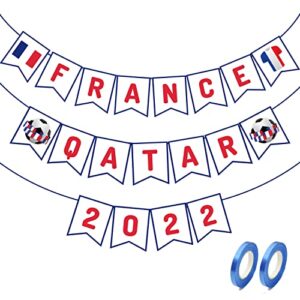 France Qatar 2022 European World Cup Paper Banner - Football Soccer Team Banner France World Cup 2022 Party Decorations