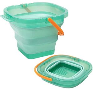 paint brush washer cleaner painting water cup bucket basin foldable collapsible 0.8 gal (turquoise)