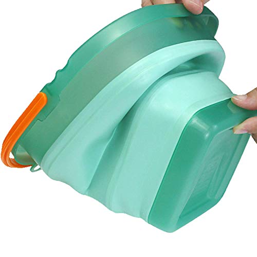 Paint Brush Washer Cleaner Painting Water Cup Bucket Basin Foldable Collapsible 0.8 Gal (Turquoise)