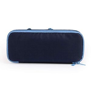 Quuvs Large Capacity Double Zipper Pencil Case Marker Pen Pencil Bag for School Office Teen Girl Women, Navy