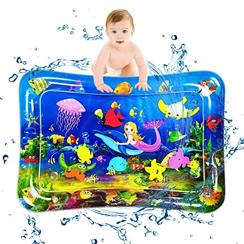 Baby Water Play Mat Water pad Can Be Used All Seasons for Infants Toddlers Early Development Activities Inflatable Tummy Time Water Mat for 3-48 Months Baby Toys Play mat for Baby's Stimulation Growth