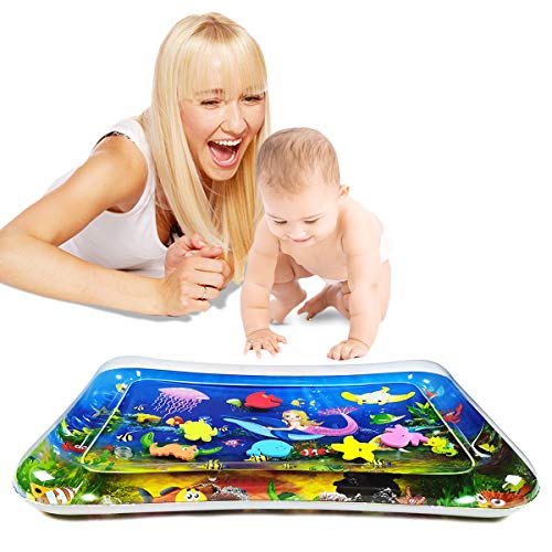 Baby Water Play Mat Water pad Can Be Used All Seasons for Infants Toddlers Early Development Activities Inflatable Tummy Time Water Mat for 3-48 Months Baby Toys Play mat for Baby's Stimulation Growth