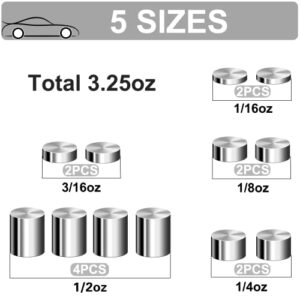 3.25oz. Weights Tungsten for Pinewood Derby Car, Incremental Cylinders Car Weights with 5 Different Sizes for Fastest Derby Car Speed