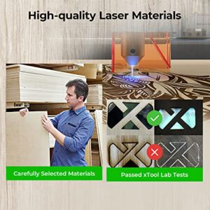 Laser Material Explore Kit, 111-Piece Laser Material Box, 8 Kinds of Laser Materials for Laser Engravers & Laser Cutters, Contains Plywood, Acrylic, Leather for Laser Crafting, Personalize Gifts