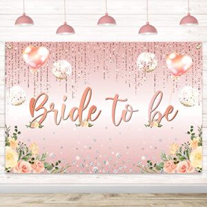 bride to be backdrop banner decor pink rose gold – bride shower wedding party theme decorations for engagement women men supplies