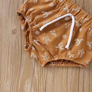 vchoohce Baby Boy Summer Clothes Short Sleeve Letter Print T-shirt Top Shorts Set 6 12 18 24 Months Infant Boy Outfit (Cactus Howdy-Brown,0-6 Months)