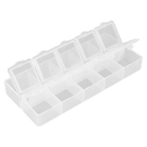 grid organizer box, 10 compartment organizer container storage boxes plastic desktop cosmetic storage embroidery accessories containers for jewelry earrings nails tool diamond painting storage box