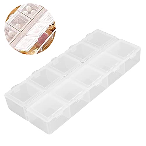 Grid Organizer Box, 10 Compartment Organizer Container Storage Boxes Plastic Desktop Cosmetic Storage Embroidery Accessories Containers for Jewelry Earrings Nails Tool Diamond Painting Storage Box