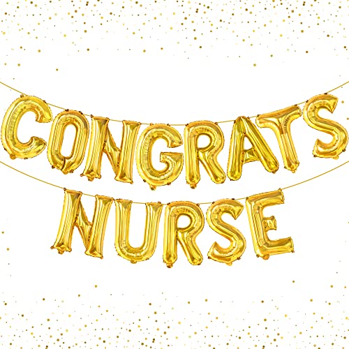 Congrats Nurse Balloons,Gold - Nurse Graduation Decorations | Congrats Nurse Party Decorations | Nurse Graduation Party Supplies | Nurse Graduation Balloons for Nurse Graduation Party Decorations 2023