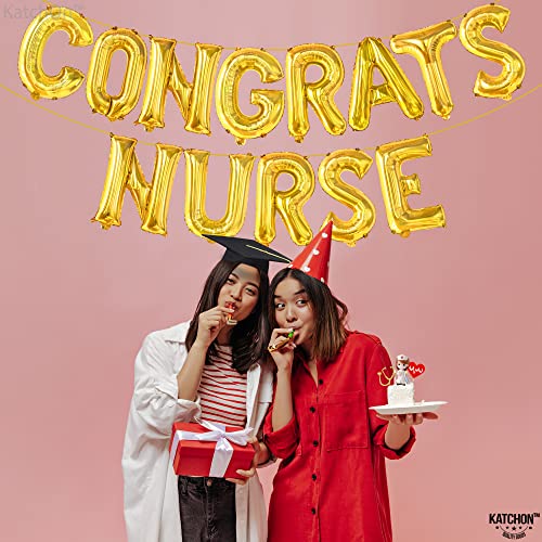 Congrats Nurse Balloons,Gold - Nurse Graduation Decorations | Congrats Nurse Party Decorations | Nurse Graduation Party Supplies | Nurse Graduation Balloons for Nurse Graduation Party Decorations 2023