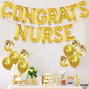 Congrats Nurse Balloons,Gold - Nurse Graduation Decorations | Congrats Nurse Party Decorations | Nurse Graduation Party Supplies | Nurse Graduation Balloons for Nurse Graduation Party Decorations 2023