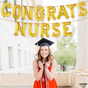 Congrats Nurse Balloons,Gold - Nurse Graduation Decorations | Congrats Nurse Party Decorations | Nurse Graduation Party Supplies | Nurse Graduation Balloons for Nurse Graduation Party Decorations 2023