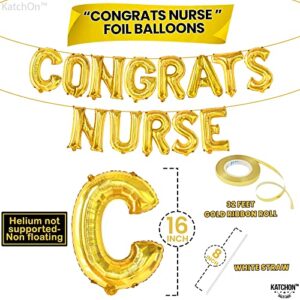 Congrats Nurse Balloons,Gold - Nurse Graduation Decorations | Congrats Nurse Party Decorations | Nurse Graduation Party Supplies | Nurse Graduation Balloons for Nurse Graduation Party Decorations 2023