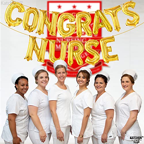 Congrats Nurse Balloons,Gold - Nurse Graduation Decorations | Congrats Nurse Party Decorations | Nurse Graduation Party Supplies | Nurse Graduation Balloons for Nurse Graduation Party Decorations 2023