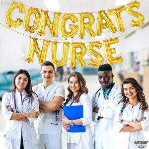 Congrats Nurse Balloons,Gold - Nurse Graduation Decorations | Congrats Nurse Party Decorations | Nurse Graduation Party Supplies | Nurse Graduation Balloons for Nurse Graduation Party Decorations 2023