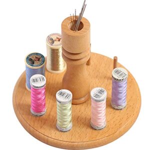 kelendle 8 spool portable wooden bobbin holder stand thread rack holder thread organizer rack