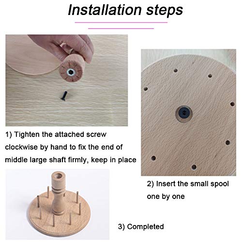 Kelendle 8 Spool Portable Wooden Bobbin Holder Stand Thread Rack Holder Thread Organizer Rack