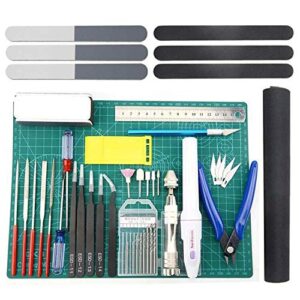 bxqinlenx professional 33 pcs gundam model tools kit modeler basic tools craft set hobby building tools kit for gundam car model building repairing and fixing (j)