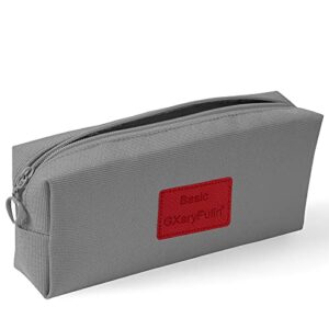 gxaryfulin small pencil case for student, basic pencil pouch (grey)