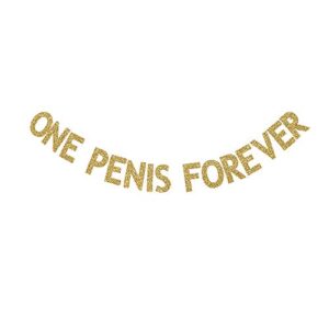 one pe-is forever banner, gold gliter paper garland for bridal shower bachelorette party decorations