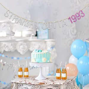 Deloklte Straight Outta 1993 Banner - Happy 30th Birthday Party Decoration for Women - Cheers to 30 Years, Fabulous Since 1993 Birthday Party Banner Photo Booth Props
