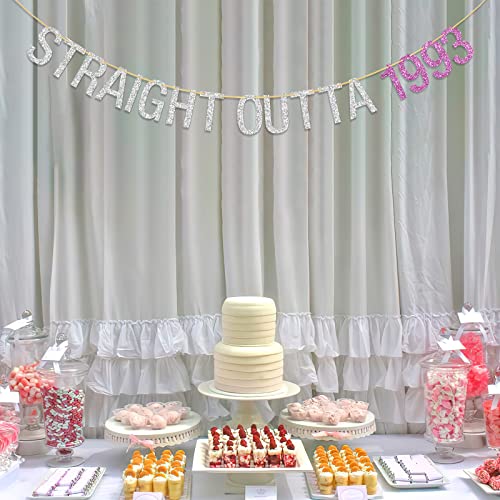 Deloklte Straight Outta 1993 Banner - Happy 30th Birthday Party Decoration for Women - Cheers to 30 Years, Fabulous Since 1993 Birthday Party Banner Photo Booth Props