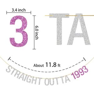 Deloklte Straight Outta 1993 Banner - Happy 30th Birthday Party Decoration for Women - Cheers to 30 Years, Fabulous Since 1993 Birthday Party Banner Photo Booth Props