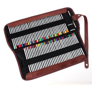 funny live 72 slots pencil wrap canvas colored pencil roll pencil curtain coloring pencil holder for adult artist travel