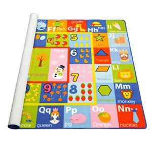 AROGAN Kids Carpet Playmat Rug with Numbers, Shapes, Animals Pattern, Children Learn and Educational Rugs, Non Slip Play Rug for Nursery Bedroom Play Room, 4x6 Feet