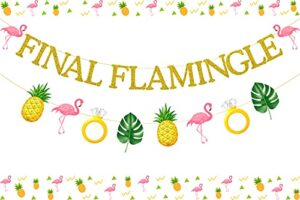 bachelorette party decorations final flamingle banner pineapple flamingo ring garland for women’s hawaii tropical backdrop summer party supplies