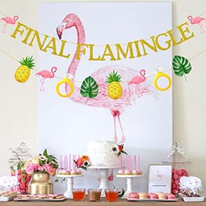 Bachelorette Party Decorations Final Flamingle Banner Pineapple Flamingo Ring Garland for Women's Hawaii Tropical Backdrop Summer Party Supplies